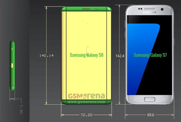 三星Galaxy S8谍照：最大配6.3英寸屏幕