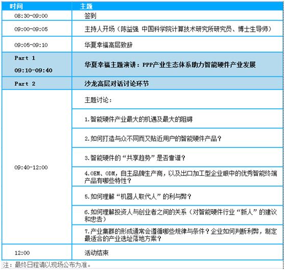 2017智能硬件产业领袖沙龙将于7月22日举办