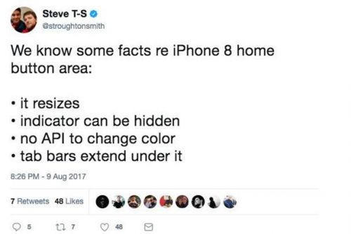 苹果iPhone8最新爆料：虚拟Home键可大可小可隐藏