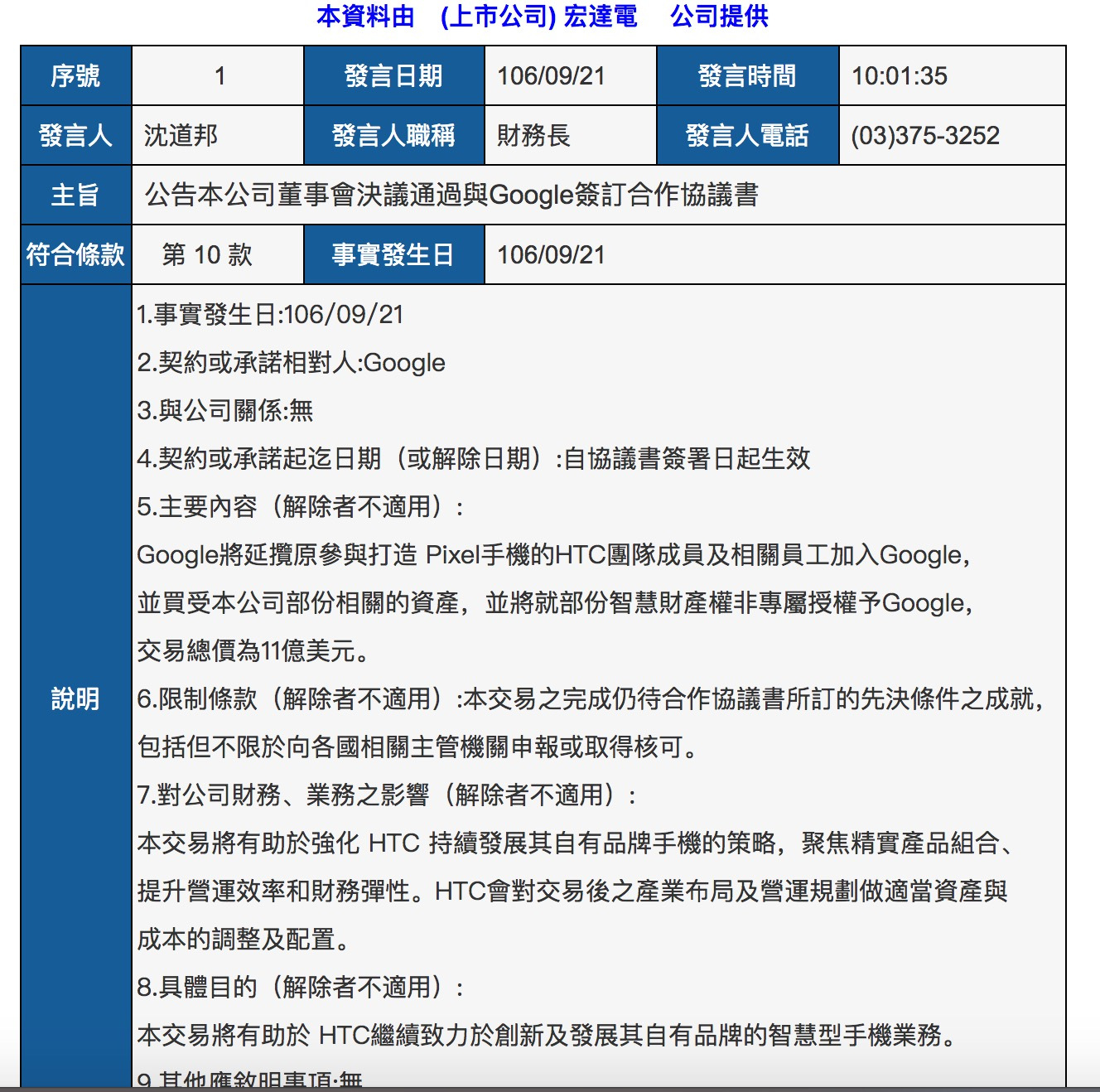 Google以11亿美元收购HTC手机研发团队及专利