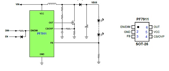 力林推出新一代超小体积75W LED背光驱动芯片PF7911