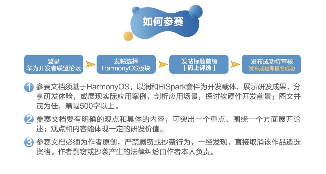 活动来啦丨HarmonyOS & 润和HiSpark 实战开发，“码”上评选