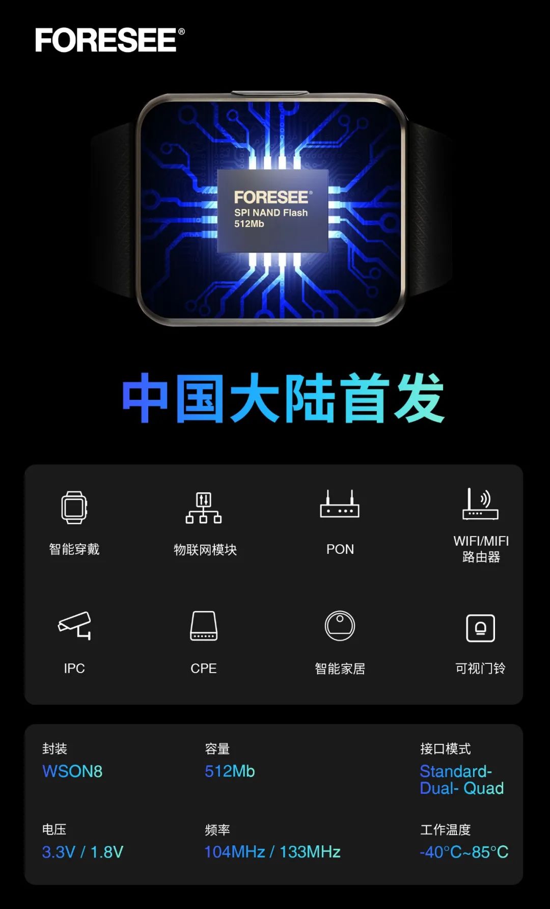 FORESEE中国大陆首发512Mb SPI NAND Flash